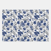 花柄エレガントトリオデカップギフト ラッピングペーパーシート (正面)