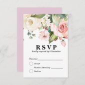 花柄エレガント 3.5" x 5" レスポンスカード (正面/裏面)