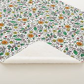 花柄オレンジのスワールベリーの白 –  シェルパブランケット (3/4)