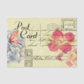 花柄オーストラリアのポストカード エフェメラ デコパージュ 薄葉紙 (正面)