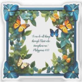 花柄カスタマイズビブルの名言ステッカー シール