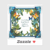 花柄カスタマイズビブルの名言ステッカー シール (シート)