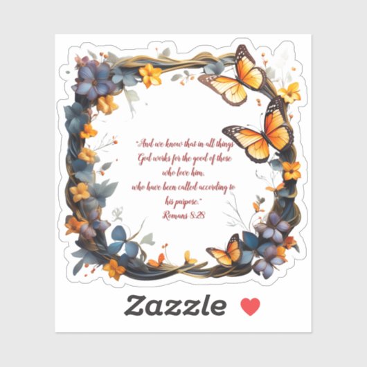 花柄カスタマイズビブルの名言 ステッカー シール (シート)