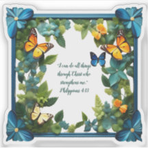 花柄カスタマイズビブルの名言 ステッカー