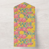 花柄カラフルオールオーバープリントエプロン魔法 オールインワン招待状 (内側)
