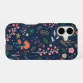 花柄カラフルデザイン iPhone 16ケース (裏面横)