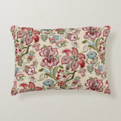 花柄カラフルトレンディー花ピンク緑 アクセントクッション (正面)