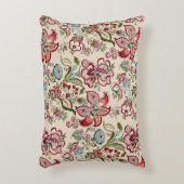 花柄カラフルトレンディー花ピンク緑 アクセントクッション (正面(垂直))