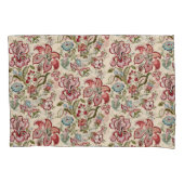 花柄カラフルトレンディー花ピンク緑 枕カバー (正面左)