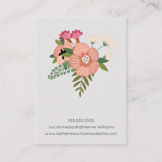 花柄カラフルブーホーイヤリングディスプレイ 名刺 (裏面)