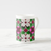 花柄カラフル ボーンチャイナマグカップ (正面右)