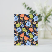 花柄カラフル 輝く ポストカード (スタンド正面)
