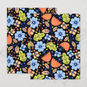 花柄カラフル 輝く ポストカード (正面/裏面)