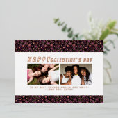 花柄ガレンティーンズデーの友達 2枚の写真 箔シーズンカード (立ち正面)