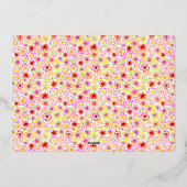 花柄ガレンティーンズデーの友達 2枚の写真 箔シーズンカード (裏面)