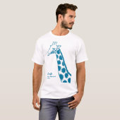 【花柄キリン (青)】 A giraffe with floral pattern (Blue) Tシャツ (正面フル)