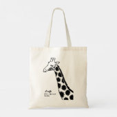 【花柄キリン (黒)】 A giraffe with floral pattern (Black) トートバッグ (裏面)