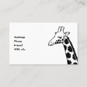 【花柄キリン (黒)】 A giraffe with floral pattern (Black) 名刺 (裏面)