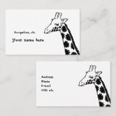 【花柄キリン (黒)】 A giraffe with floral pattern (Black) 名刺 (正面/裏面)