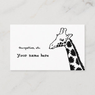 【花柄キリン (黒)】 A giraffe with floral pattern (Black) 名刺