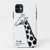 【花柄キリン (黒)】 A giraffe with floral pattern (Black)