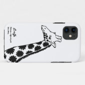 【花柄キリン (黒)】 A giraffe with floral pattern (Black) Case-Mate iPhoneケース (裏面(横))
