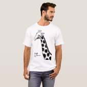 【花柄キリン (黒)】 A giraffe with floral pattern (Black) Tシャツ (正面フル)