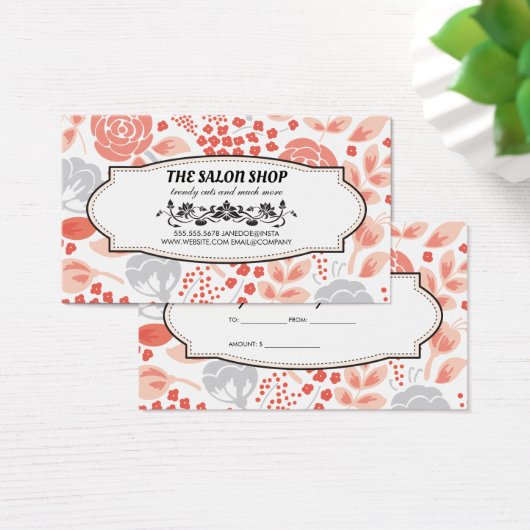 花柄ギフト券 (デスク)