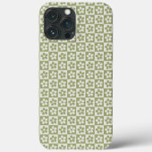 花柄グリーンチェックの携帯ケース　女性へのプレゼント Case-Mate iPhoneケース (裏面)