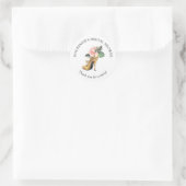 花柄ゴールドハイヒール靴 ブライダルシャワー感謝祭 ラウンドシール (バッグ)