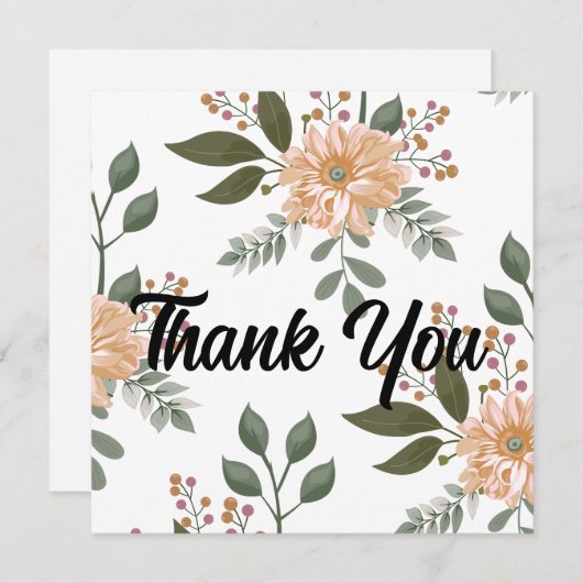 花柄サンキューカード (正面/裏面)