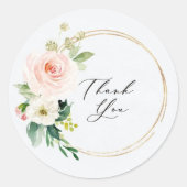 花柄サンキュープチシールパーティーシール ラウンドシール (正面)