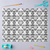 花柄シビクトリアンームレス白黒 薄葉紙 (クラフト)