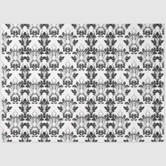 花柄シビクトリアンームレス白黒 薄葉紙 (正面)