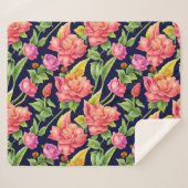 花柄ショウガの花 シェルパブランケット (正面(横))