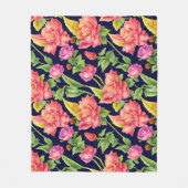 花柄ショウガの花 フリースブランケット (正面)