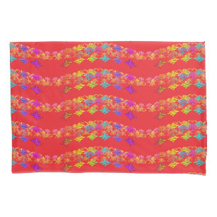 花柄シンボル レッド ペア 枕カバー
