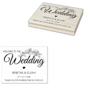 花柄スクリプト結婚式カスタムバッグ ラバースタンプ (押印)