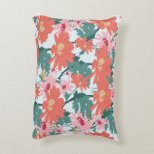 花柄スケッチエレガントカラフル花 アクセントクッション (裏面(縦))