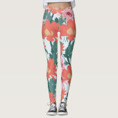 花柄スケッチエレガント装飾花 レギンス (正面)