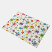 花柄スタイリッシュ幸せカラフル ドアマット (アングル)