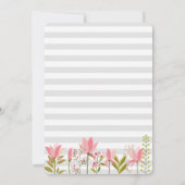 花柄ストライプの結婚式 | ガーデンパーティ テーマ メニュー 招待状 (裏面)