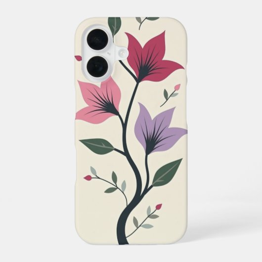 花柄スマホケースデザイン iPhone 16ケース (裏面)