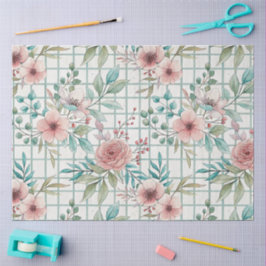 花柄ソフトピンクと桃エレガント花 薄葉紙