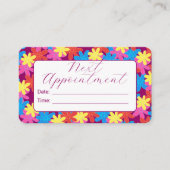 花柄ソーシャルメディア次アポイントメントカード 名刺 (正面)