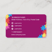 花柄ソーシャルメディア次アポイントメントカード 名刺 (裏面)