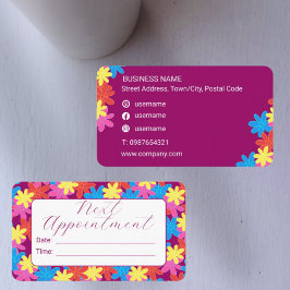 花柄ソーシャルメディア次アポイントメントカード 名刺