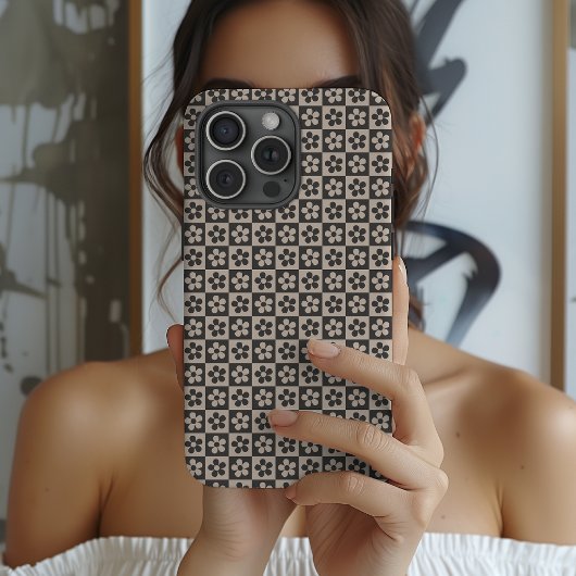 花柄チェックのタフなケース 女性と女の子へのギフト Case-Mate iPhoneケース