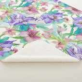 花柄ティアレ花 シェルパブランケット (3/4)