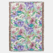 花柄ティアレ花 スローブランケット (正面縦)